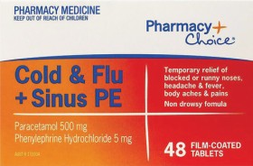 Pharmacy-Choice-Cold-Flu-Sinus-PE-48-Tablets on sale