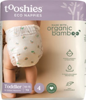 Tooshies-Nappies-Organic-Bamboo-Size-4-Toddler-10-15kg-18-Pack on sale