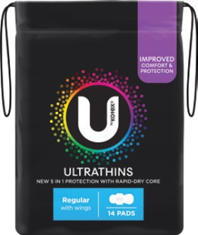 U-by-Kotex-Ultra-Thins-Regular-with-Wings-14-Pads on sale