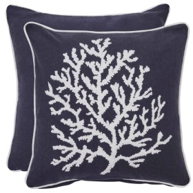 Carnation-Coral-Embroidered-Square-Cushion-by-MUSE on sale