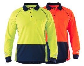 ELEVEN-AEROCOOL-Hi-Vis-Spliced-LS-Polo-Shirt on sale