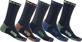 ELEVEN-Bamboo-Crew-Socks-5-Pack-BlackMulti on sale