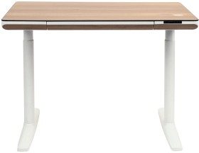 Helsinki+Electric+Sit+Stand+Desk+Oak%2FWhite