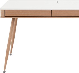 Larvik+1200mm+2+Drawer+Desk+Oak%2FWhite