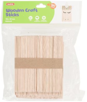 Kadink+Wooden+Craft+Sticks+Natural+180+Pack