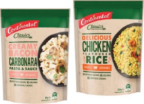 Continental-Pasta-Sauce-or-Rice-85125g-Selected-Varieties on sale