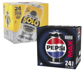 Pepsi-Max-or-Solo-Soft-Drink-24x375mL on sale