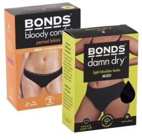 Bonds-Bloody-Comfy-Bikini-Period-Brief-or-Damn-Dry-Midi-Underwear-1-Pack on sale