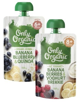 Only-Organic-4-Months-6-Months-or-8-Months-Baby-Food-Pouch-120g on sale