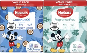 Huggies-Baby-Wipes-Coconut-Oil-or-Fragrance-Free-240-Pack-or-Water-Wipes-216-Pack on sale