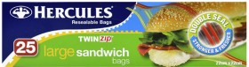 Hercules-TwinZip-Resealable-Large-Sandwich-Bags-25-Pack on sale