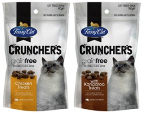 Fussy-Cat-Crunchers-Cat-Treats-100g on sale
