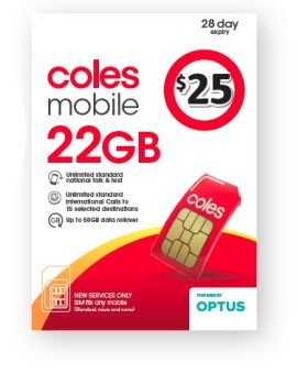 Coles-Mobile-25-Prepaid-SIM on sale