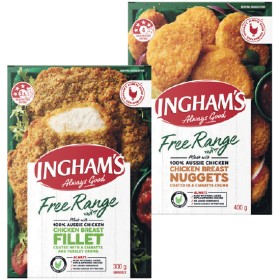 Inghams-Free-Range-Chicken-Breast-Fillet-Sweet-Chilli-Tenders-or-Ciabatta-Nuggets-300-400g on sale