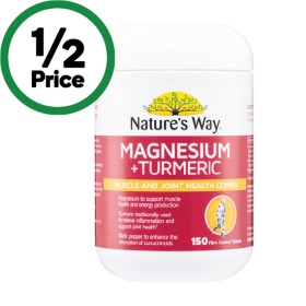 Natures-Way-Magnesium-Turmeric-Tablets-Pk-150 on sale