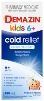 Demazin-Kids-6-Cold-Relief-Colour-Free-Syrup-200mL on sale