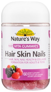 Natures-Way-Adult-Vita-Gummies-Hair-Skin-Nails-60-Pastilles on sale