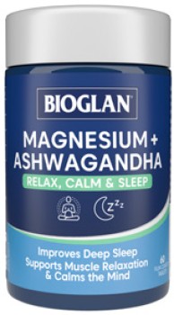 Bioglan-Magnesium-Ashwagandha-Relax-Calm-Sleep-60-Tablets on sale