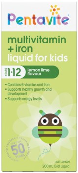 Pentavite-Multivitamin-Iron-Liquid-for-Kids-1-12-Years-Lemon-Lime-Flavour-200mL on sale