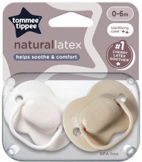 Tommee-Tippee-Cherry-Latex-Soother-0-6m-2-Pack on sale