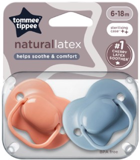 Tommee-Tippee-Cherry-Latex-Soother-6-18m-2-Pack on sale