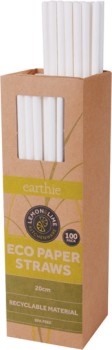 Eco-Paper-Straws-100-Pack-20cm on sale