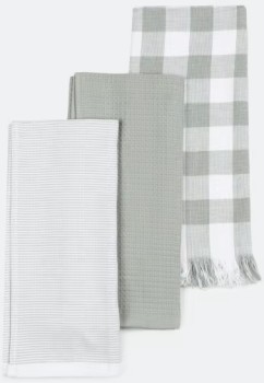 3-Pack-Sage-Green-Check-Tea-Towels on sale