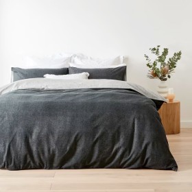 Marle-Cotton-Flannelette-Reversible-Quilt-Cover-Set-Double-Bed-Grey on sale