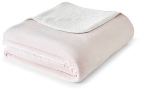 Oscar-Sherpa-Reverse-Blanket-DoubleQueen-Bed-Pink on sale