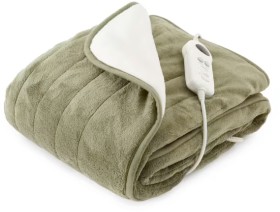 NEW-Heated-Throw-Green-and-Cream on sale