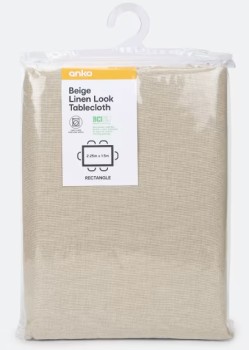 Beige-Linen-Look-Tablecloth on sale