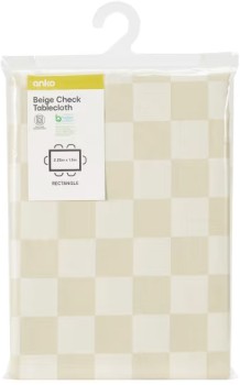 Beige-Check-Tablecloth on sale
