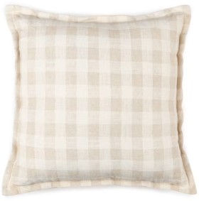 50cm-Gingham-Cushion-Natural on sale