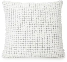 43cm-Woven-Bobble-Cushion-White on sale