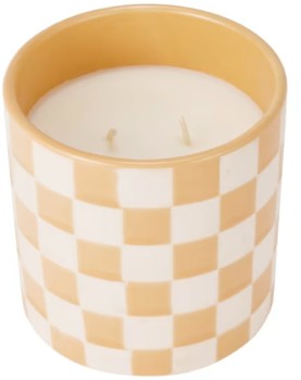 NEW-Fresh-Pear-and-Freesia-Check-Ceramic-Fragrant-Candle on sale