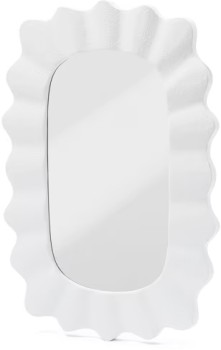 Textured-Wave-Mirror-White on sale