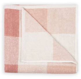 NEW-Gingham-Cotton-Bath-Towel-Pink on sale