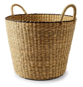 Round-Seagrass-Basket-with-Black-Detail-Natural on sale