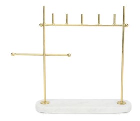NEW-Marble-Jewellery-Stand-Natural-and-Gold-Look on sale