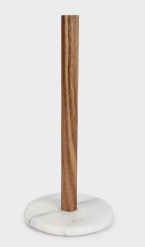 Marble-and-Acacia-Paper-Towel-Stand on sale