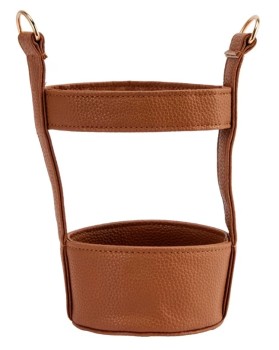 NEW-Brown-Leather-Look-Bottle-Bag on sale