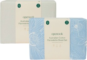NEW-Openook-Australian-Cotton-Flannelette-Sheet-Set-Queen on sale