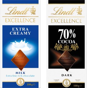 Lindt-Excellence-Blocks-100g on sale