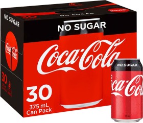 Coca-Cola-No-Sugar-Cans-375mL-30-Pack on sale