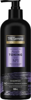 TRESemm-Purple-Toning-Shampoo-with-Coconut-Oil-500ml on sale
