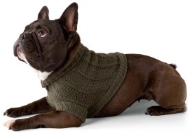 NEW-Perfect-Pet-Dog-Jumper-Knit-Olive-20cm on sale