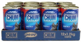 Chum-12-Pack-Beef-Wet-Dog-Food-12kg on sale