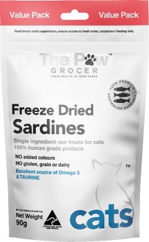 The-Paw-Grocer-Freeze-Dried-Sardines-Cat-Treats-90g on sale