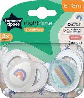 Tommee-Tippee-2-Pack-Night-Soother-6-18m on sale