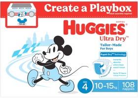 Huggies-108-Pack-Ultra-Dry-Nappies-Boys-Size-4-10-15kg on sale